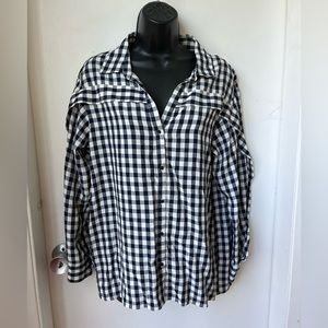 Maje Capri Chemise Gingham Long Sleeve Shirt size 1 US sz S